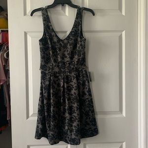 Grey and Black Flower Dress